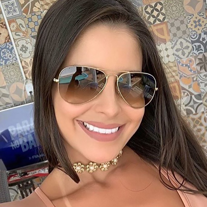 Street Fashion Glasses - Retro Moda Metal Oval Çerçeveli Güneş