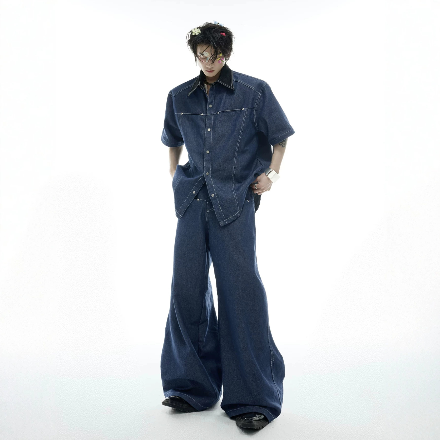 Street Fashion Jeans Men - Yazlık Erkek Denim Takım Elbise Amerikan