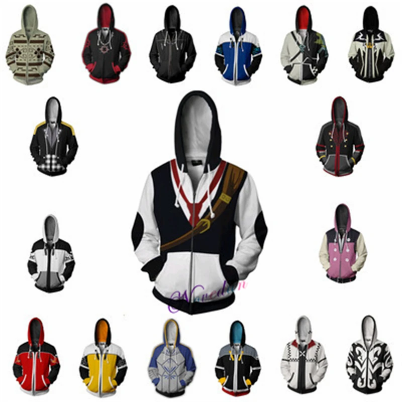 Street Fashion Jacket Men - Kingdom Hearts Hoodie Anime Oyunu Cosplay