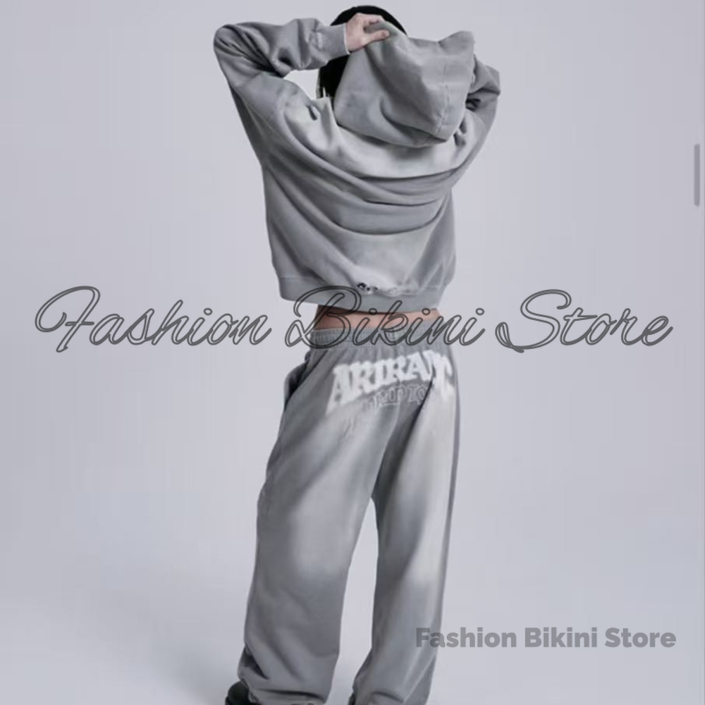 Street Fashion Jacket Men - YENİ Yıkanmış Gri Retro Kapüşonlu Üst