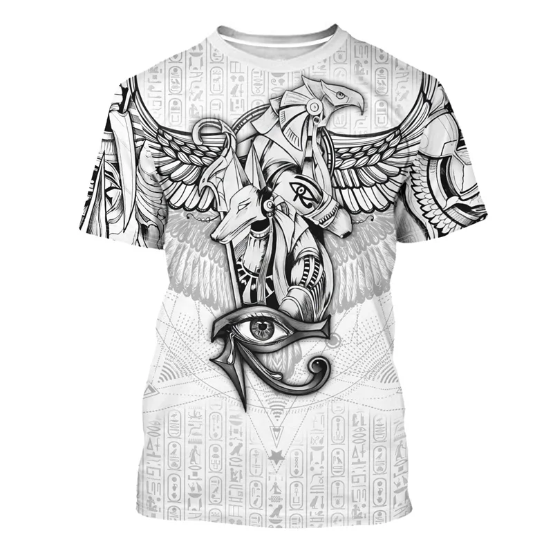 Street Fashion Egypt - Yazlık 3D Baskılı Antik Mısır Grafikli