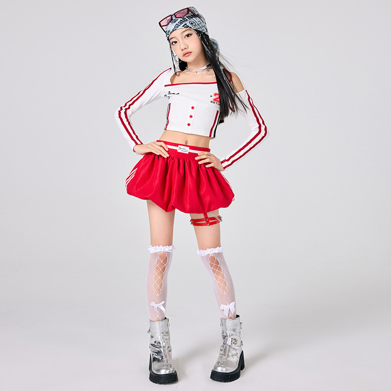 Street Fashion Outfit Girl - Kızlar Hip Hop Giysileri Beyaz Üst
