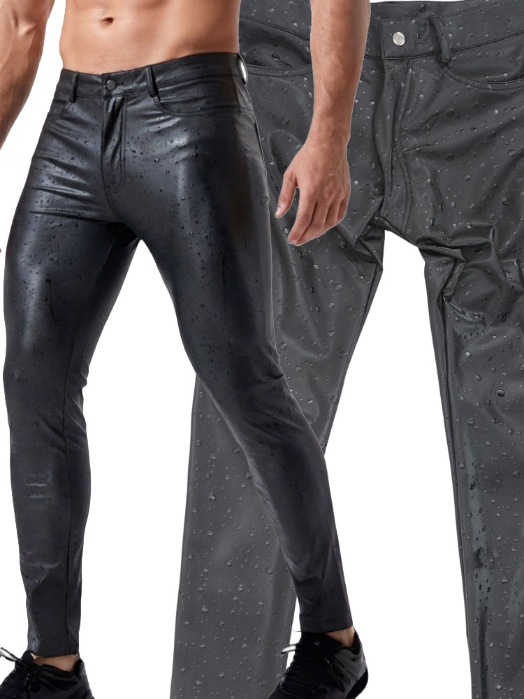 Street Fashion Jeans Men - 3D Su Damlası Baskı Elastik PU