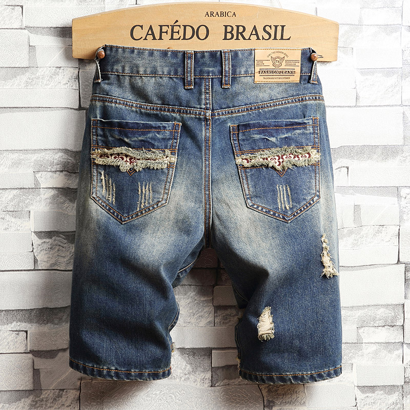 Yırtık Hip-Hop Kot Şort Erkek  - Street Fashion Jeans Men incelemesi ve fiyatı