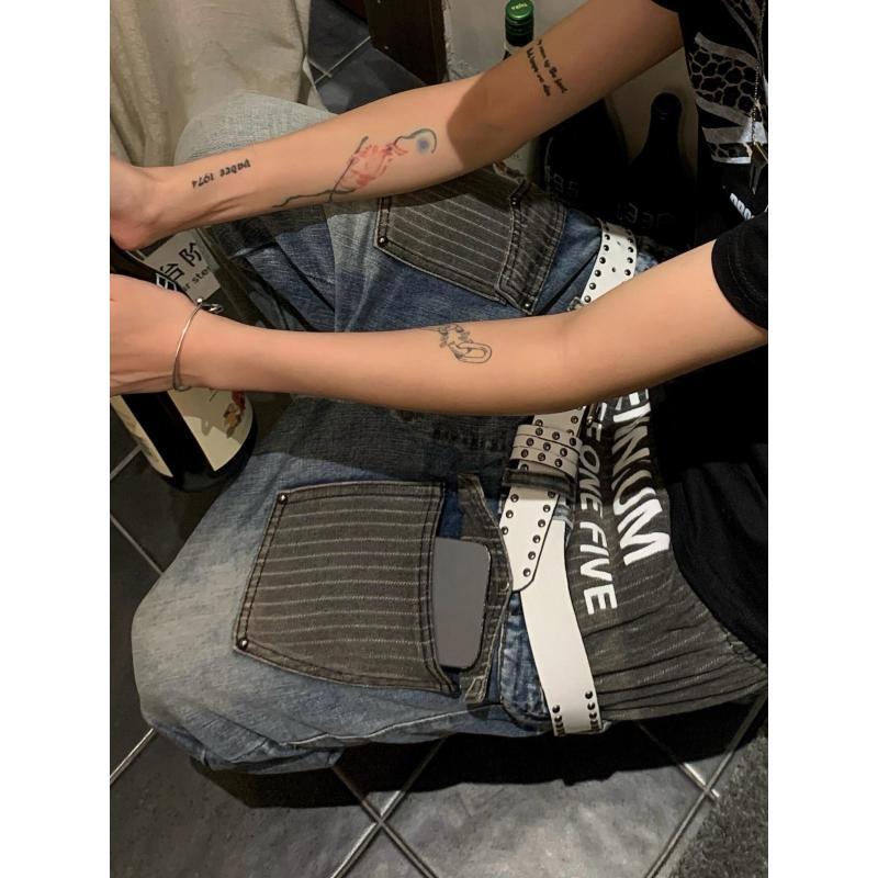 Erkek Patchwork Tasarımlı Kot  - Street Fashion Jeans Men incelemesi ve fiyatı
