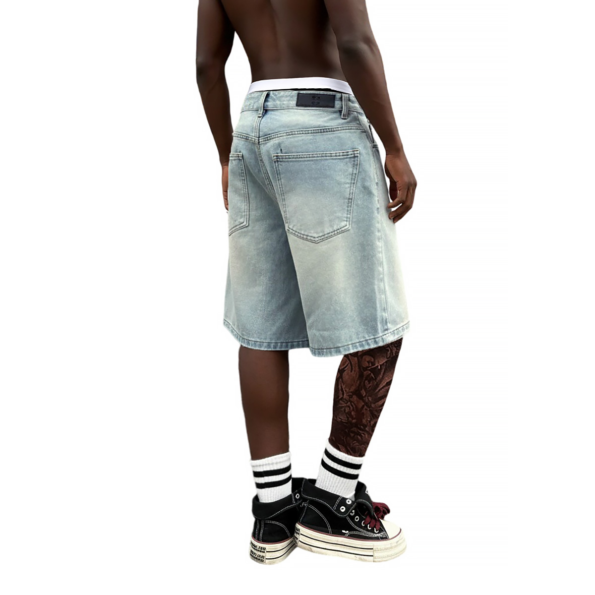 Metal Tokalı Kısa Bol Jean Erk - Street Fashion Jeans Men incelemesi ve fiyatı