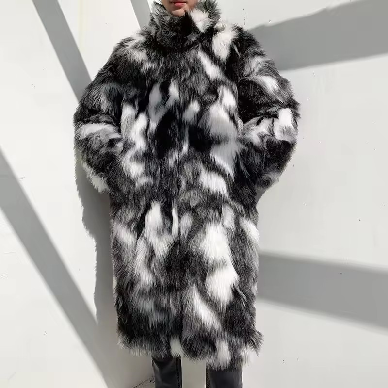 Kış Hip Hop Uzun Taklit Kürk C - Street Fashion Jacket Men incelemesi ve fiyatı