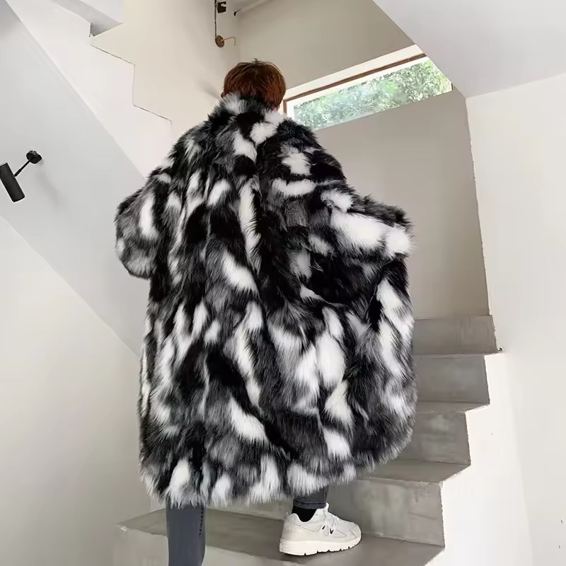 Kış Hip Hop Uzun Taklit Kürk C - Street Fashion Jacket Men incelemesi ve fiyatı