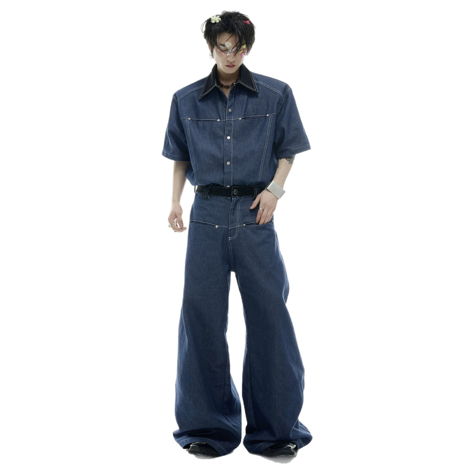Yazlık Erkek Denim Takım Elbis - Street Fashion Jeans Men incelemesi ve fiyatı