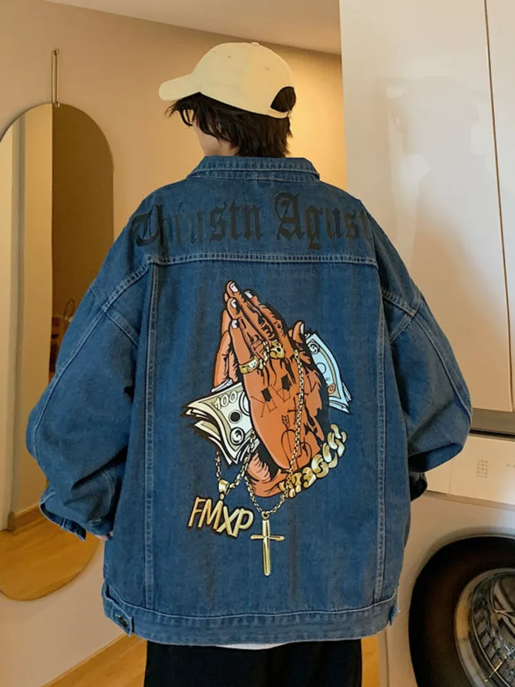 Şık Hip Hop Batı Yakası Denim  - Street Fashion Jacket Men incelemesi ve fiyatı