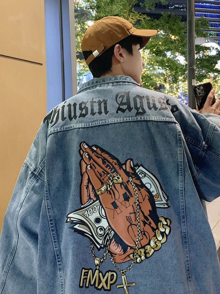 Şık Hip Hop Batı Yakası Denim  - Street Fashion Jacket Men incelemesi ve fiyatı