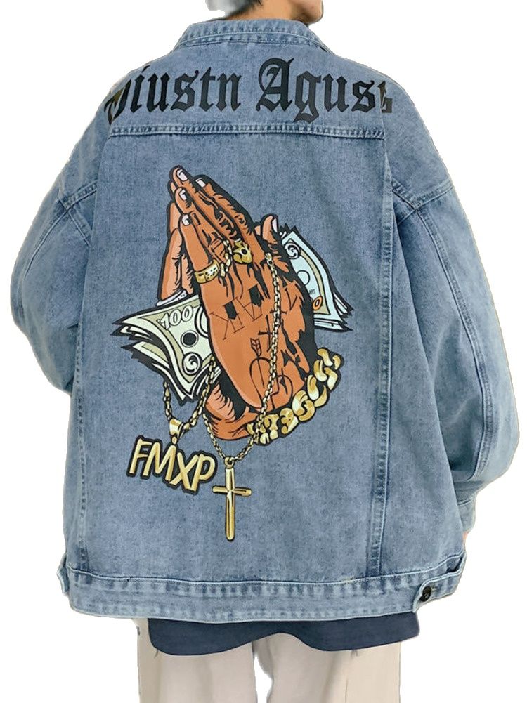 Şık Hip Hop Batı Yakası Denim  - Street Fashion Jacket Men incelemesi ve fiyatı