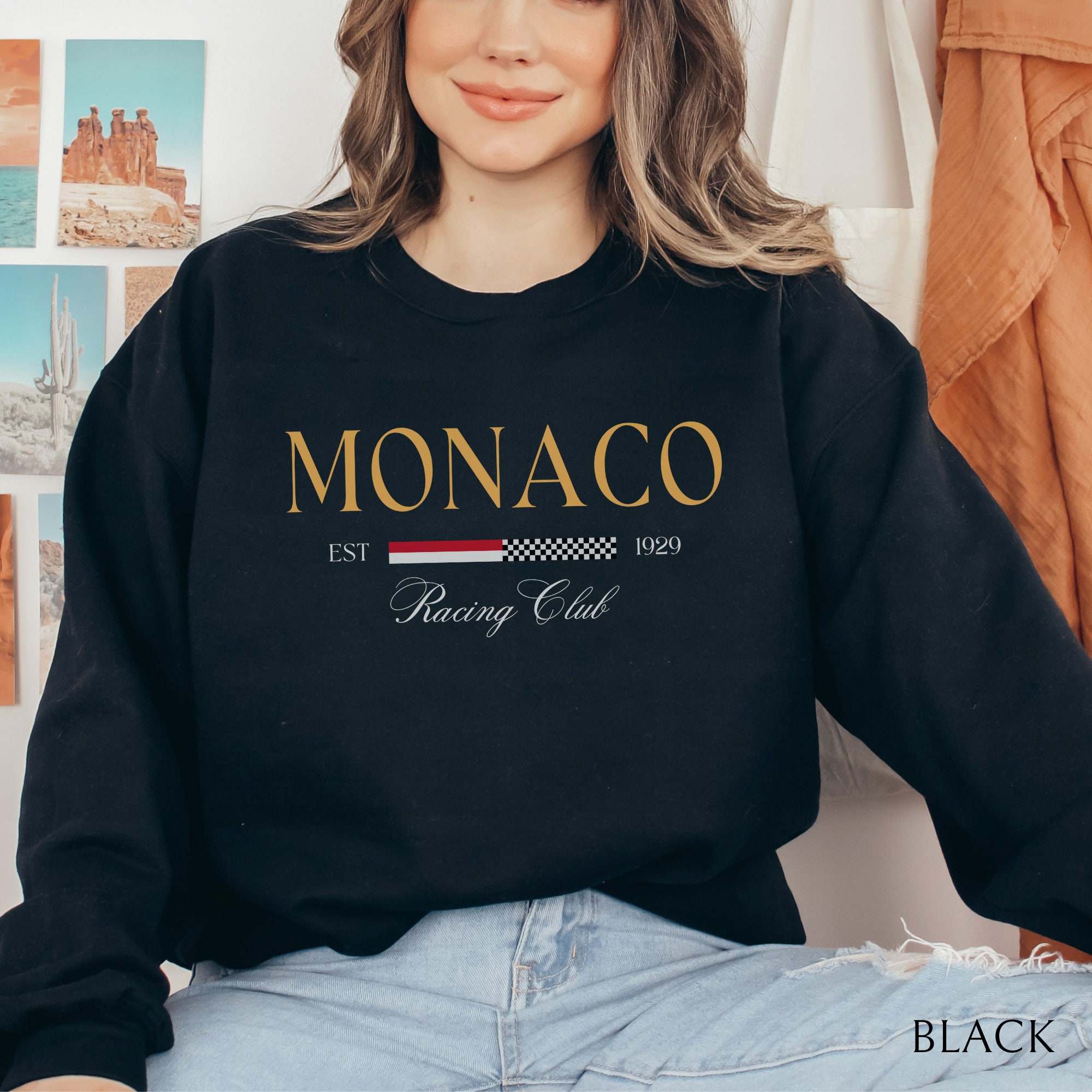 Kadın MONACO Baskı Kazak Kadın - Street Fashion Monaco incelemesi ve fiyatı