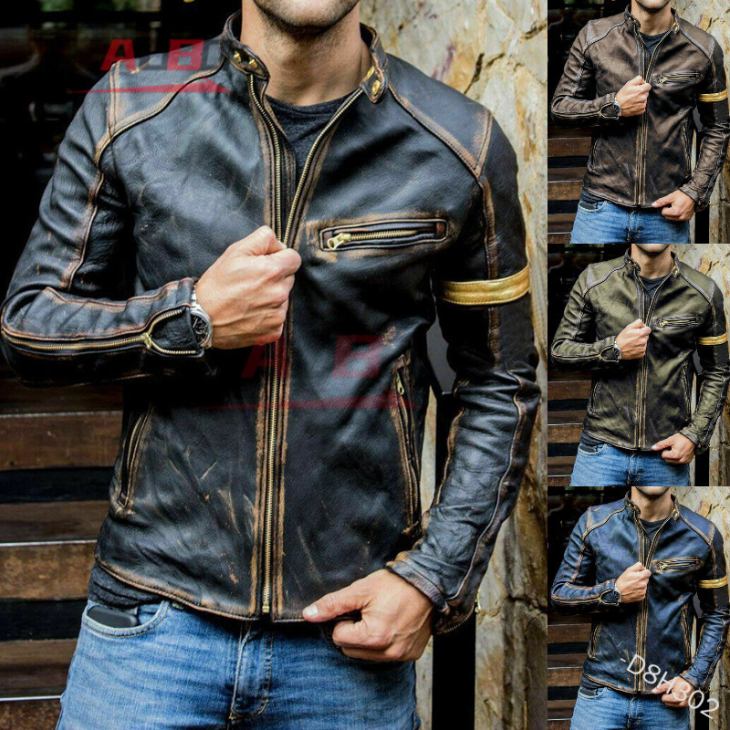 Motosiklet Retro Deri Ceket St - Street Fashion Jacket Men incelemesi ve fiyatı
