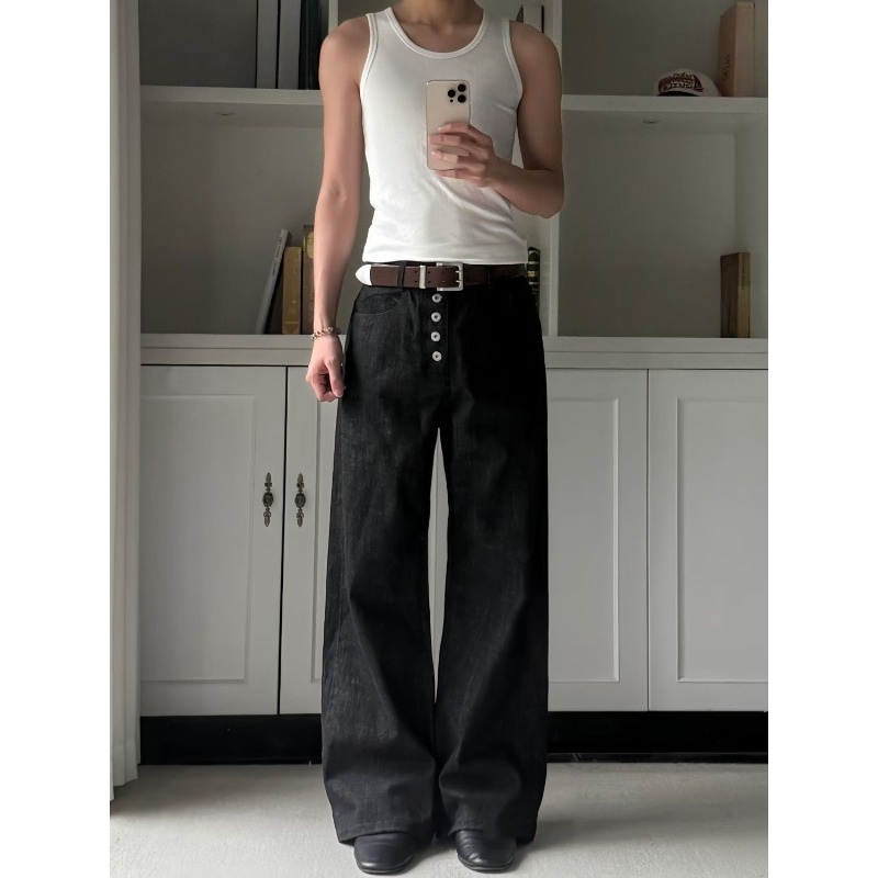 Erkek Kot Pantolon Harajuku Ya - Street Fashion Jeans Men incelemesi ve fiyatı