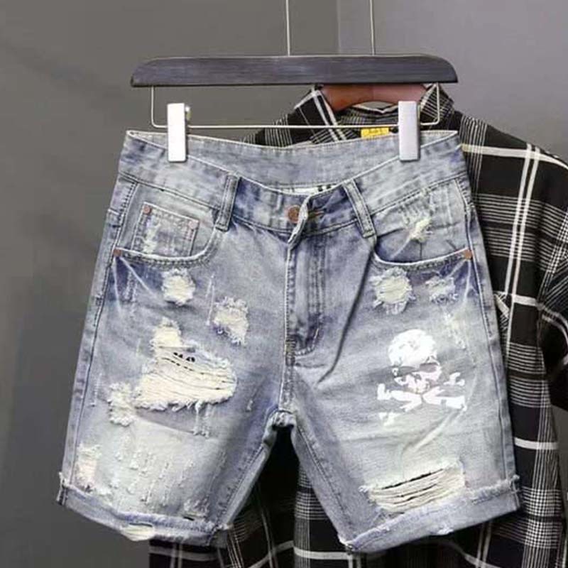 Yaz erkek yıpranmış boncuk del - Street Fashion Jeans Men incelemesi ve fiyatı