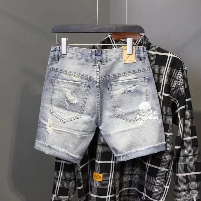 Yaz erkek yıpranmış boncuk del - Street Fashion Jeans Men incelemesi ve fiyatı